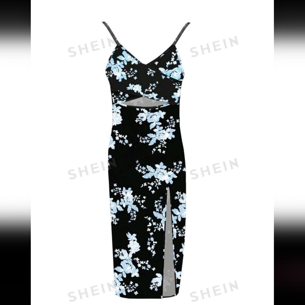 NWT BEAUTIFUL CUT OUT BLUE DRESS - Picture 2 of 3